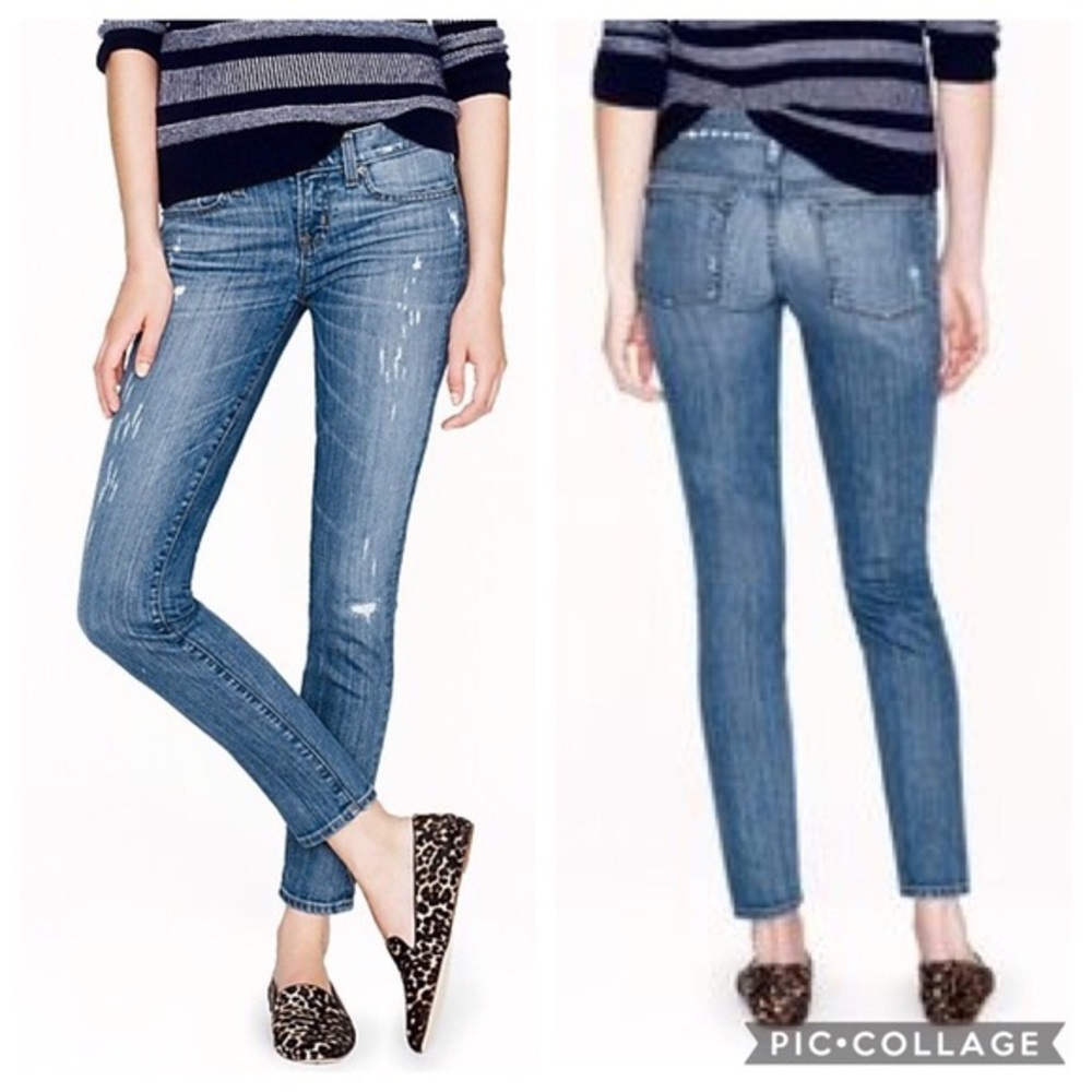J. Crew Toothpick Ankle Distressed Jeans Size 27 - Picture 9 of 9